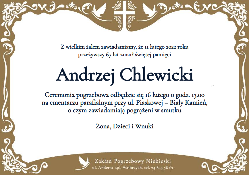 Nekrolog Andrzej Chlewicki